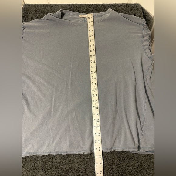 We The Free Soft Blue Oversized Short Sleeve Tee with Asymmetrical Seams- Size L - Picture 4 of 5